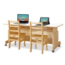 Jonti-Craft Apollo Double Computer Desk, White Top