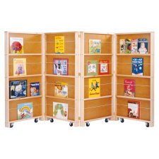 Jonti-Craft Mobile Library Bookcase, 4 Sections