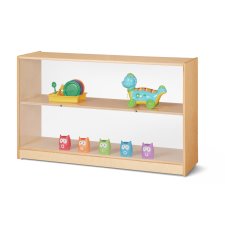 Jonti-Craft Low Mobile Straight-Shelf with See Thru Back