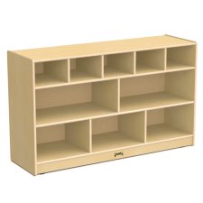 Jonti-Craft Low Combo Mobile Storage Unit with Plywood Back