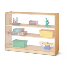 Jonti-Craft Super-Sized Adjustable Mobile Straight-Shelf with See Thru Back