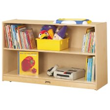 Jonti-Craft Low Adjustable Mobile Straight-Shelf with Magnetic Write-n-Wipe Back