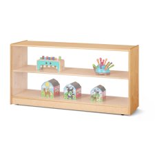 Jonti-Craft Toddler Adjustable Mobile Straight-Shelf with See Thru Back