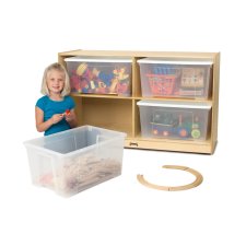 Jonti-Craft Jumbo Tote Storage with Clear Jumbo Totes + Lids