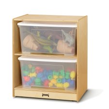 Jonti-Craft Space-Saver Jumbo Tote Storage with Clear Totes + Lids