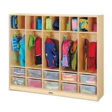 Jonti-Craft Large Locker Organizer with 10 Clear Tubs