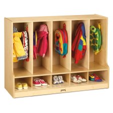 Jonti-Craft Toddler 5 Section Coat Locker with Step