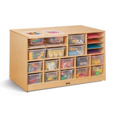 Jonti-Craft Mobile Twin Storage Island with Clear Trays