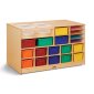 Jonti-Craft Mobile Twin Storage Island with Coloured Trays