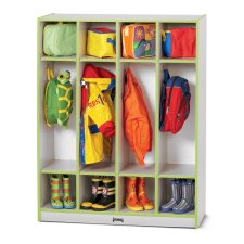 Rainbow Accents 4 Section Coat Locker, Key Lime