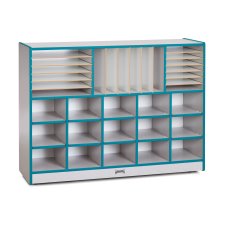 Rainbow Accents Sectional Cubbie-Tray Mobile Unit, Teal