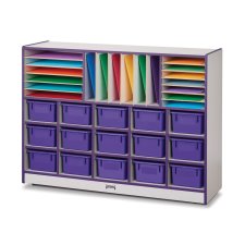 Rainbow Accents Sectional Cubbie-Tray Mobile Unit with Trays, Purple