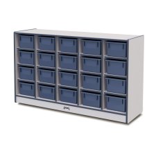 Rainbow Accents 20 Cubbie-Tray Mobile Storage with Trays, Navy