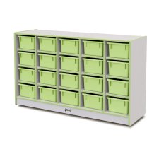 Rainbow Accents 20 Cubbie-Tray Mobile Storage with Trays, Key Lime