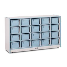 Rainbow Accents 20 Cubbie-Tray Mobile Storage with Trays, Coastal Blue