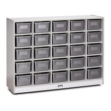 Rainbow Accents 25 Cubbie-Tray Mobile Storage with Trays, Gray