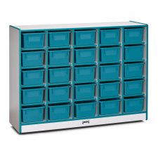 Rainbow Accents 25 Cubbie-Tray Mobile Storage with Trays, Teal