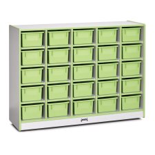 Rainbow Accents 25 Cubbie-Tray Mobile Storage with Trays, Key Lime