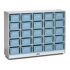 Rainbow Accents 25 Cubbie-Tray Mobile Storage with Trays, Coastal Blue