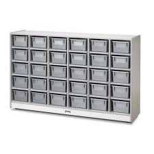 Rainbow Accents 30 Cubbie-Tray Mobile Storage with Trays, Gray