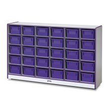 Rainbow Accents 30 Cubbie-Tray Mobile Storage with Trays, Purple