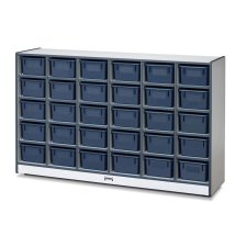 Rainbow Accents 30 Cubbie-Tray Mobile Storage with Trays, Navy