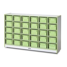 Rainbow Accents 30 Cubbie-Tray Mobile Storage with Trays, Key Lime