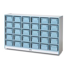 Rainbow Accents 30 Cubbie-Tray Mobile Storage with Trays, Coastal Blue