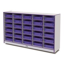 Rainbow Accents 30 Paper-Tray Mobile Storage with Paper-Trays, Purple