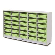 Rainbow Accents 30 Paper-Tray Mobile Storage with Paper-Trays, Key Lime