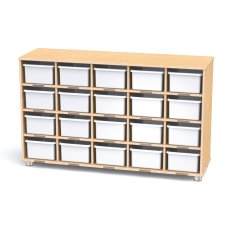 TrueModern ,Twenty-Cubbie Shelf with White Cubbie-Trays