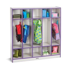 Rainbow Accents 5 Section Coat Locker, Purple