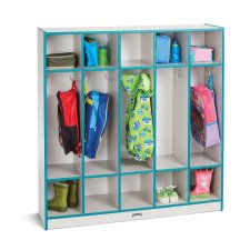 Rainbow Accents 5 Section Coat Locker, Teal