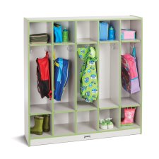 Rainbow Accents 5 Section Coat Locker, Key Lime