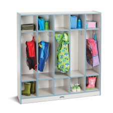 Rainbow Accents 5 Section Coat Locker, Coastal Blue