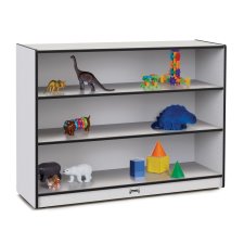 Rainbow Accents Super-Sized Adjustable Mobile Straight-Shelf, Black