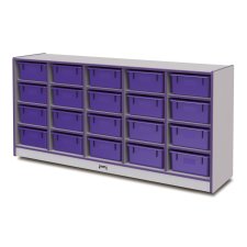 Rainbow Accents 20 Tub Mobile Storage with Tubs, Purple