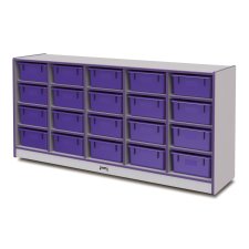 Rainbow Accents 20 Tub Mobile Storage with Tubs, Purple