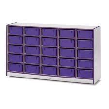 Rainbow Accents 25 Tub Mobile Storage with Tubs, Purple