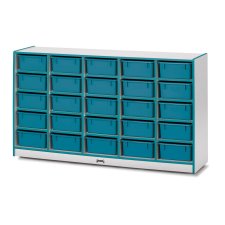 Rainbow Accents 25 Tub Mobile Storage with Tubs, Teal