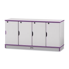 Rainbow Accents Stacking Lockable Lockers, Single Stack, Purple