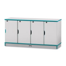 Rainbow Accents Stacking Lockable Lockers, Single Stack, Teal