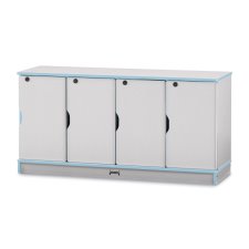 Rainbow Accents Stacking Lockable Lockers, Single Stack, Coastal Blue