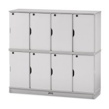 Rainbow Accents Stacking Lockable Lockers, Double Stack, Gray