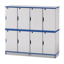 Rainbow Accents Stacking Lockable Lockers, Double Stack, Blue