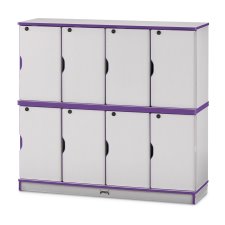 Rainbow Accents Stacking Lockable Lockers, Double Stack, Purple