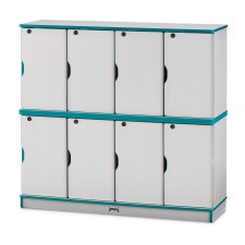 Rainbow Accents Stacking Lockable Lockers, Double Stack, Teal