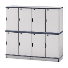 Rainbow Accents Stacking Lockable Lockers, Double Stack, Navy