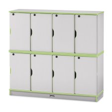 Rainbow Accents Stacking Lockable Lockers, Double Stack, Key Lime