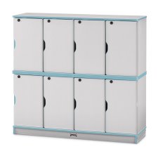 Rainbow Accents Stacking Lockable Lockers, Double Stack, Coastal Blue